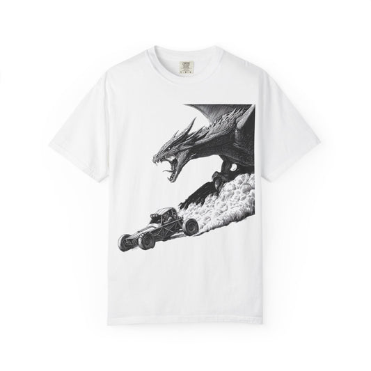 Dragon Race Unisex T-shirt, Fantasy Tee, Graphical Art Shirt, Gift for Gamers, Unique Graphic Tee, Cool Streetwear