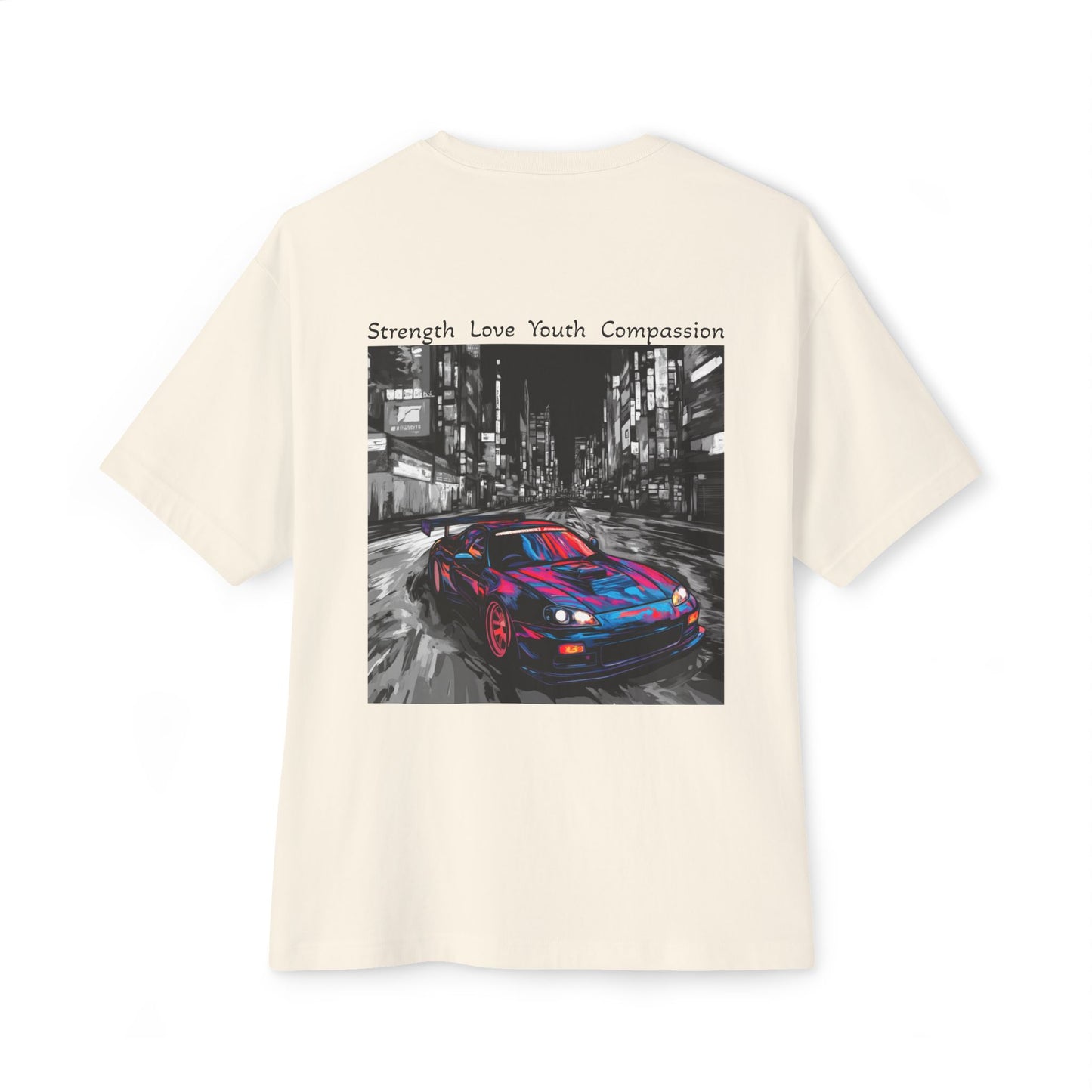 Urban Street Art Unisex Oversized Boxy Tee, Graphic Tee, Fashion Statement Shirt, Casual Wear, Gift for Car Enthusiasts