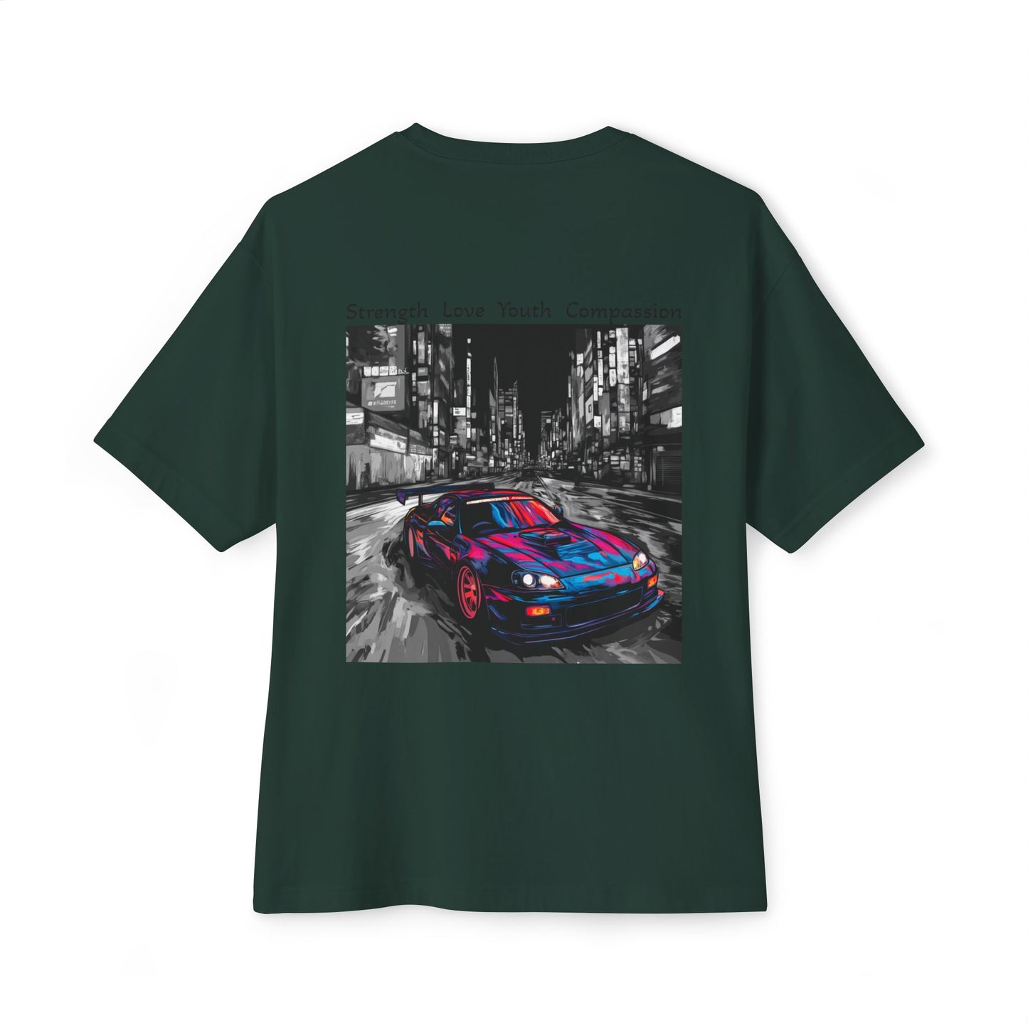 Urban Street Art Unisex Oversized Boxy Tee, Graphic Tee, Fashion Statement Shirt, Casual Wear, Gift for Car Enthusiasts