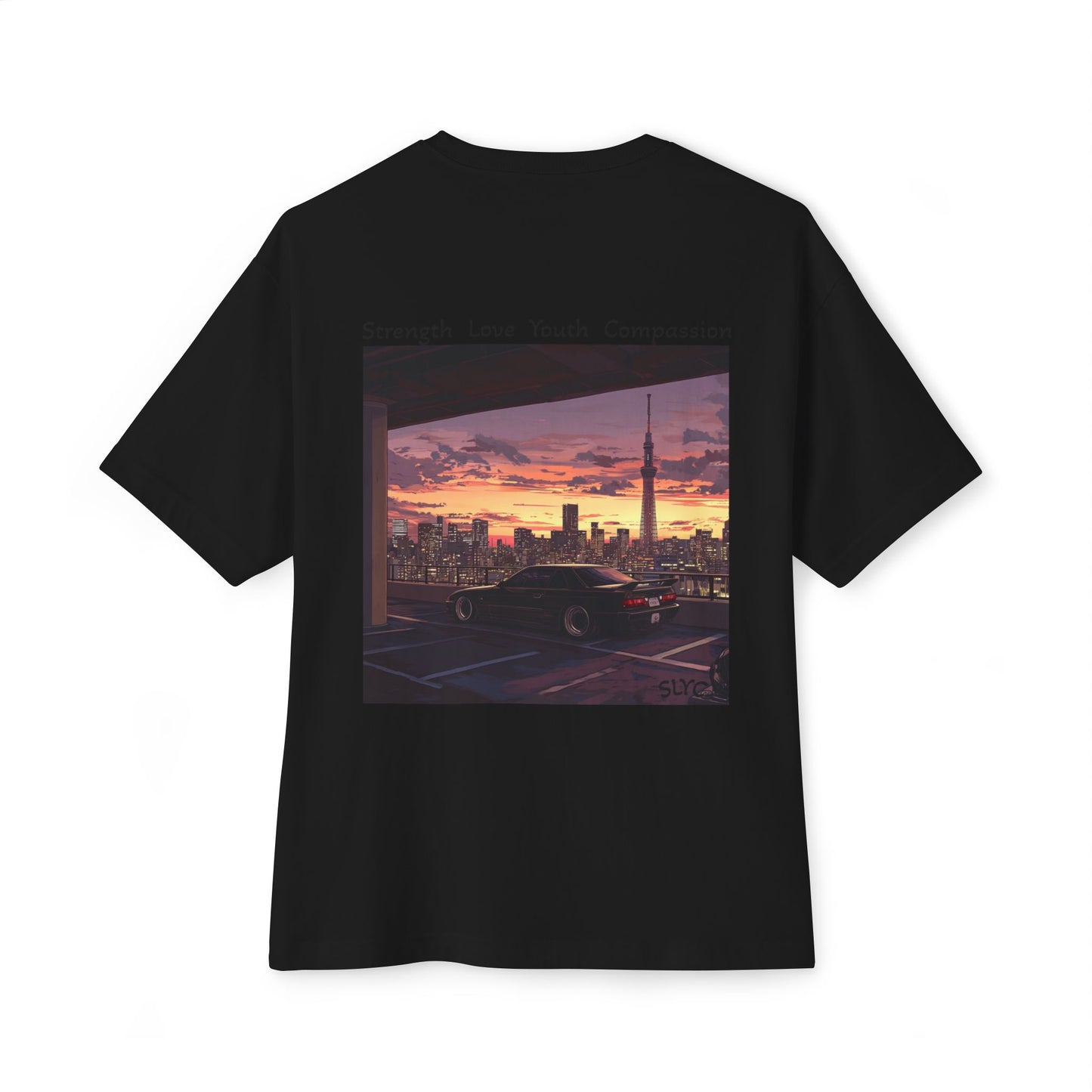 Urban Sunset Artwork Oversized Tee - Trendy Unisex Boxy T-Shirt, Streetwear, Casual Outfit, Graphic Tee, Gift for Him/Her