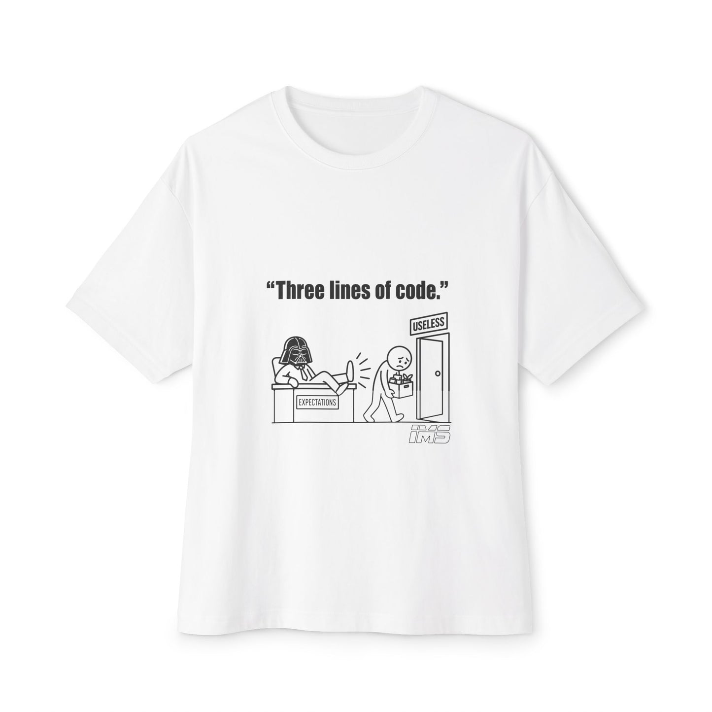 T-Shirt — "Three Lines of Code" Programmer Comic Tee