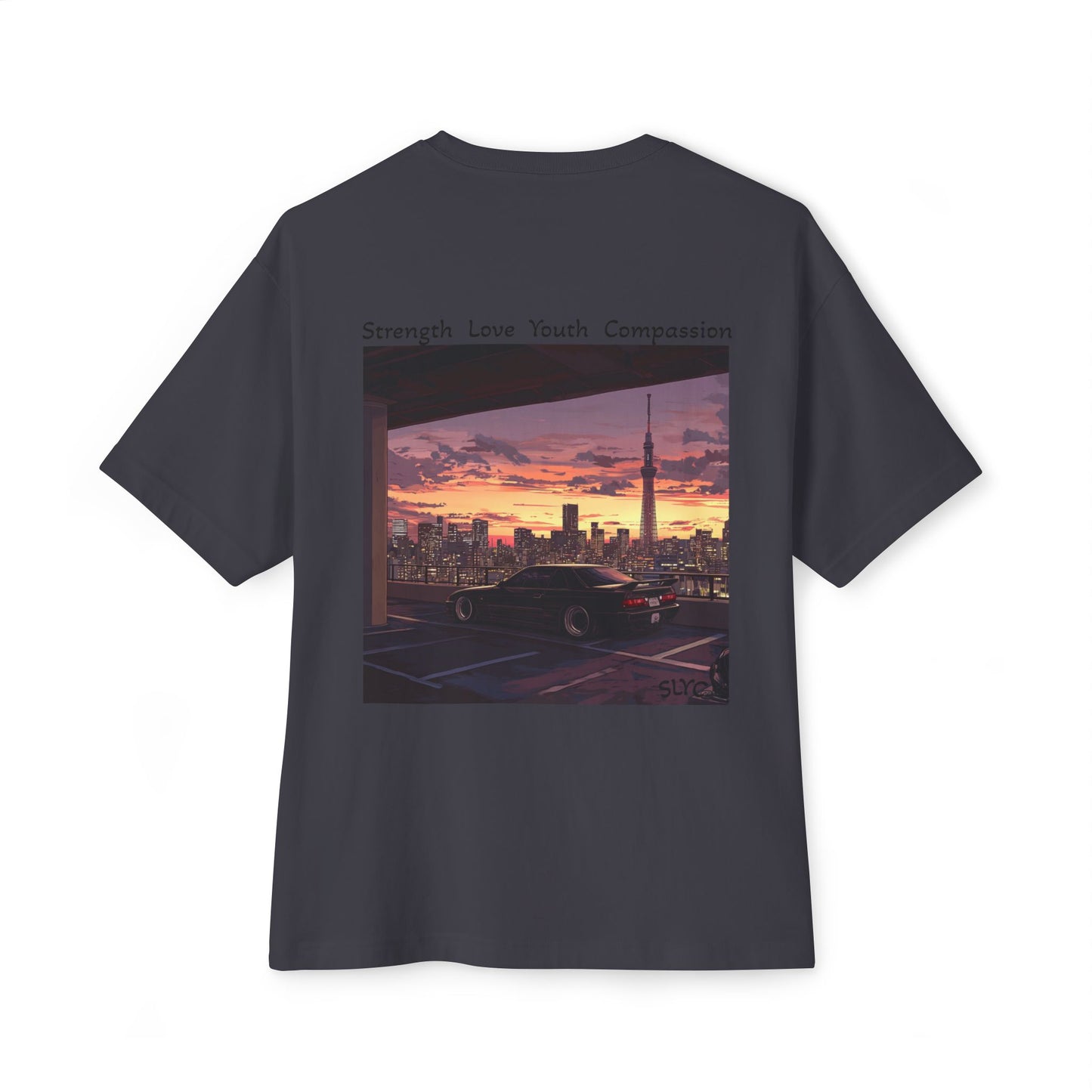 Urban Sunset Artwork Oversized Tee - Trendy Unisex Boxy T-Shirt, Streetwear, Casual Outfit, Graphic Tee, Gift for Him/Her