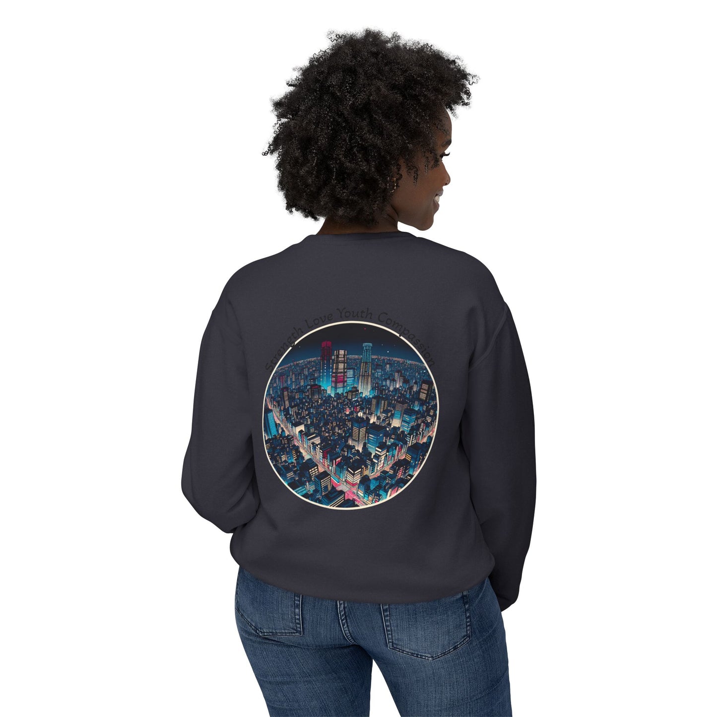 Urban Nightscape Sweatshirt | Perfect for Streetwear Lovers, Cozy Layer for Fall, Unique Gift for Music Festivals, Unisex Crewneck