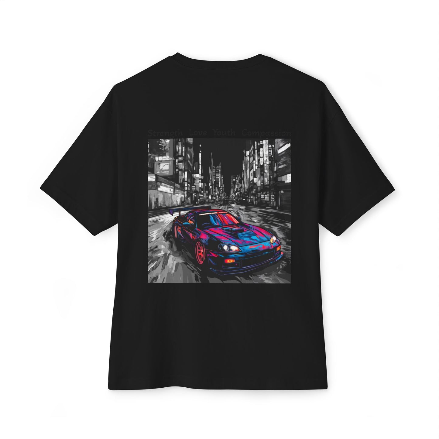 Urban Street Art Unisex Oversized Boxy Tee, Graphic Tee, Fashion Statement Shirt, Casual Wear, Gift for Car Enthusiasts