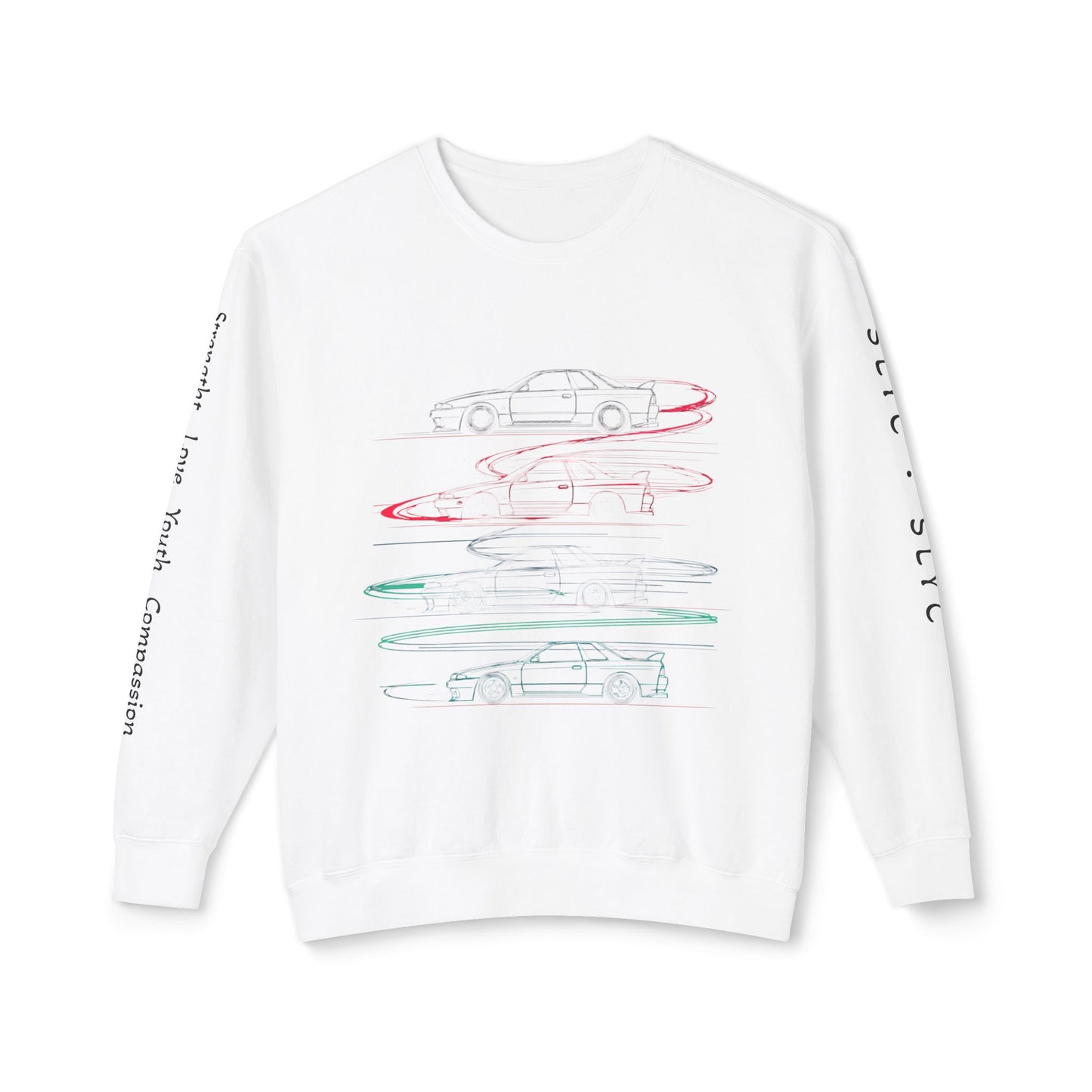 Street Style Unisex Lightweight Crewneck Sweatshirt, Casual Wear, Gift for Car Lovers, Trendy Apparel, Road Trip Essentials, Streetwear